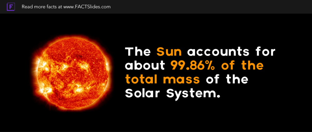 The Sun Accounts For About 9986 Of The Total Mass Of The